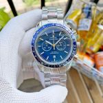 Replica Omega Speedmaster Stainless Steel Blue Chronograph Watch For Men
